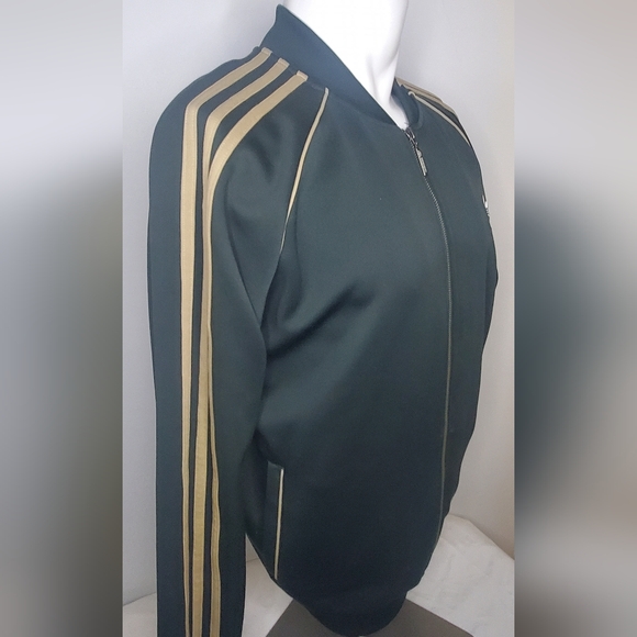 Adidas - Size XL- Jacket Classic-The brand With The 3 Stripes - Dark Green&beige - Picture 2 of 13
